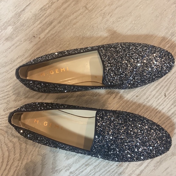 M Gemi Parma Sparkle Flats Black Leather Trim.  Size 37.5 - Picture 4 of 6